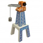 Macara Portuara Mare din lemn cu Tunel duble (cross) Maxim Rail Road Crane – 27 cm inaltime